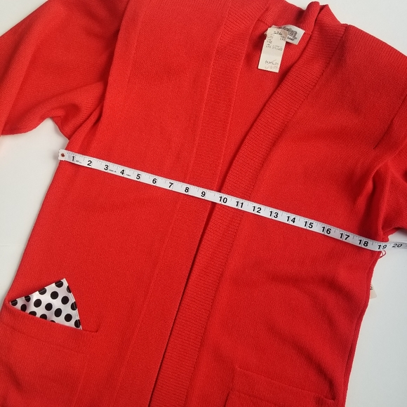 Vintage ST. JOHN by Marie Gray Knit Red Cardigan - Picture 9 of 9